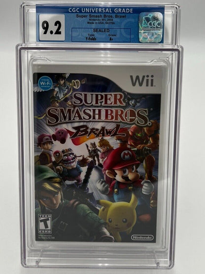 Super Smash Bros. Brawl Nintendo Wii SEALED GRADED CGC 9.2 VIDEO GAME WATA