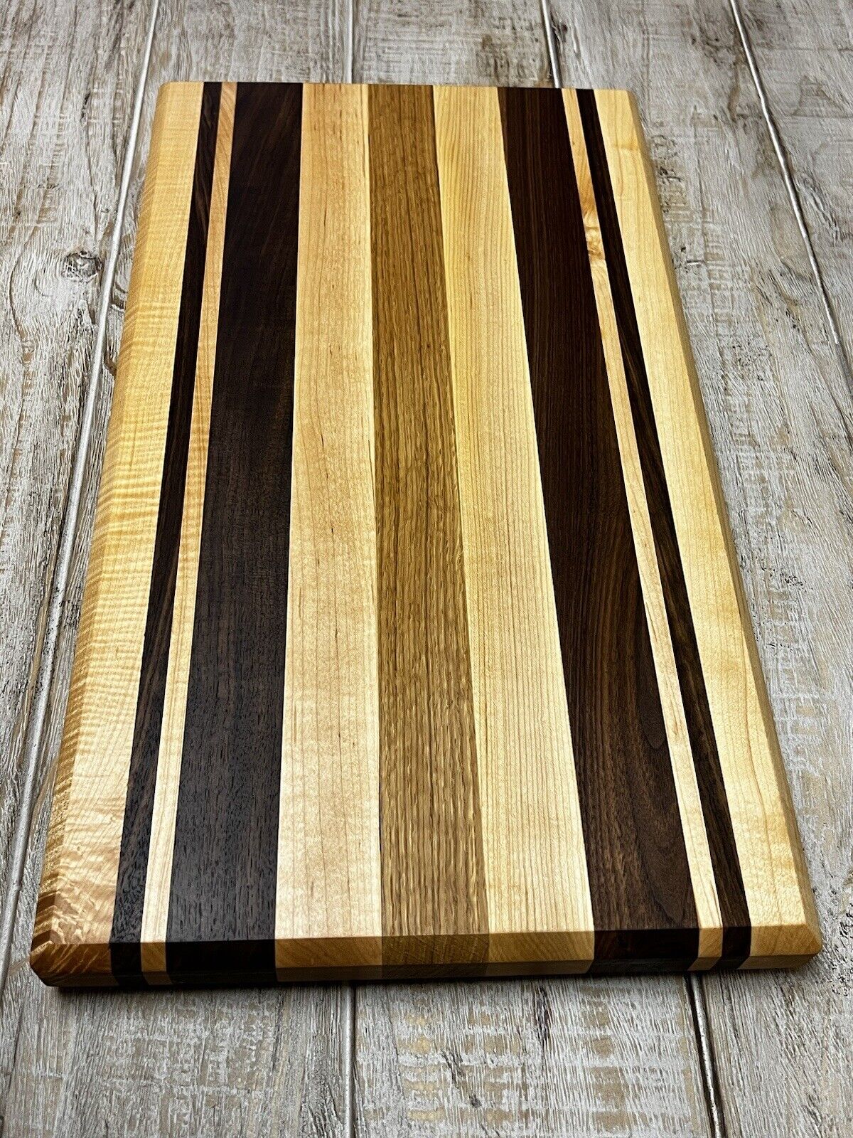 MAPLE WALNUT OAK PREMIUM CUTTING BOARD BUTCHERS BLOCK PINSTRIPE HARDWOOD