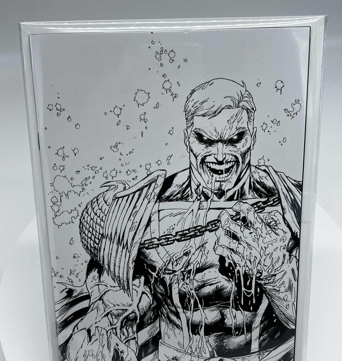 The Boys #7 Battle Damaged Homelander Tyler Kirkham Black White Virgin LTD 100