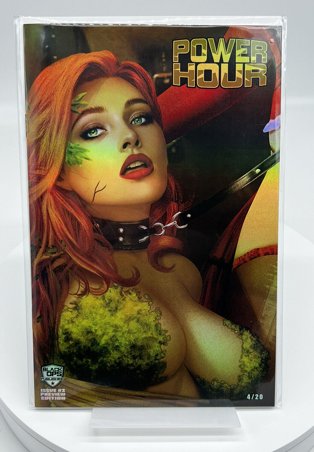 POWER HOUR POISON IVY LEASHED CLOSE UP PREVIEW SIDNEY AUGUSTO FOIL LIMITED #4/20