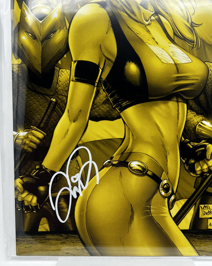 MORTAL KOMBAT Sonya Blade MIKE DEBALFO GOLD LTD AP#4/5 SIGNED 2x