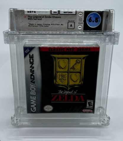 The Legend of Zelda Classic 1987  NES Game Boy Advance SEALED  GRADED WATA 6.5