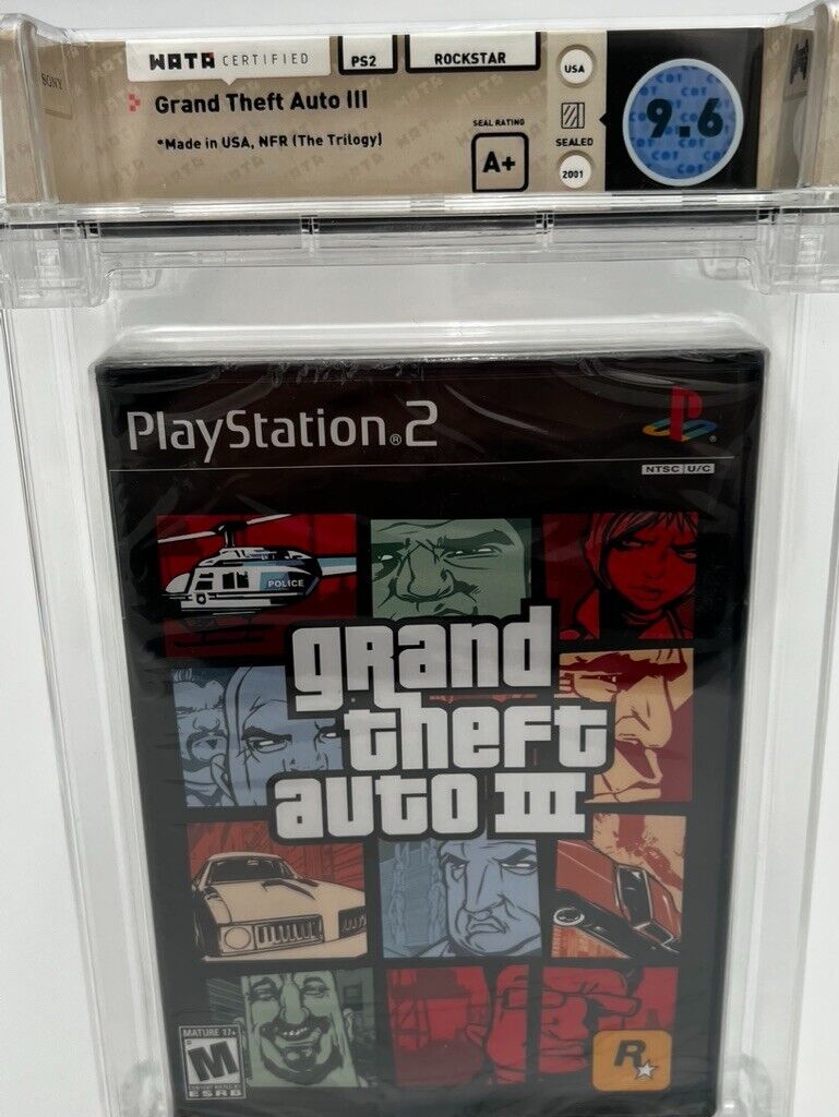 Grand Theft Auto III (PLAYSTATION 2, PS2) SEALED GRADED WATA 9.6