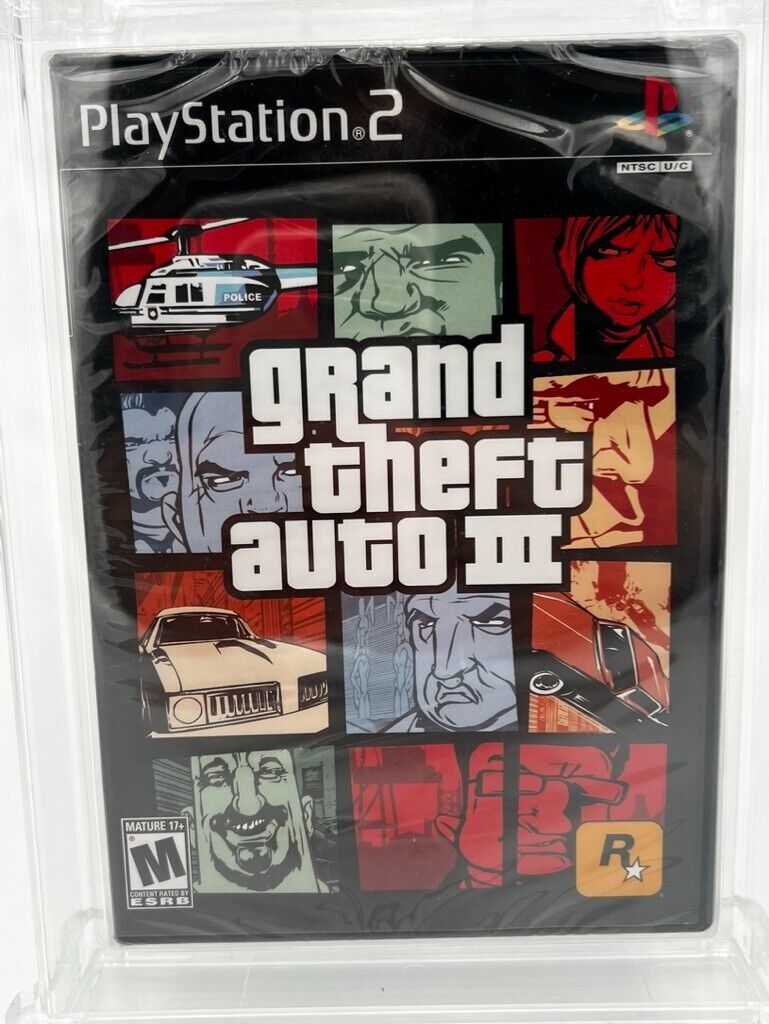 Grand Theft Auto III (PLAYSTATION 2, PS2) SEALED GRADED WATA 9.6