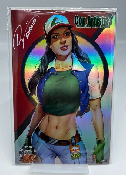 CON ARTISTS #3 ASH KETCHUM POKEMON FOIL RYAN KINCAID SIGNED LIMITED AP #5/10