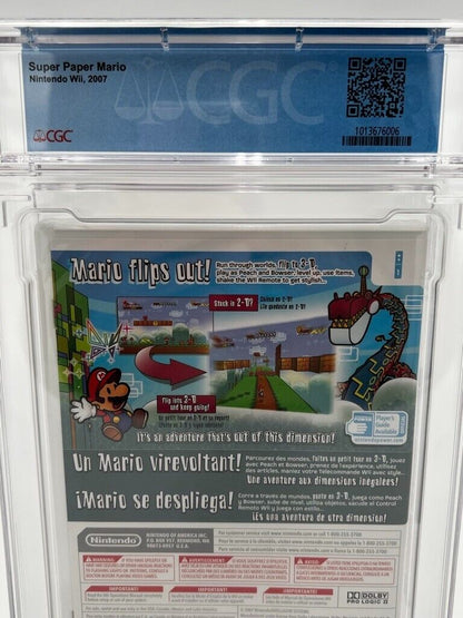 Super Paper Mario Nintendo Wii NEW SEALED GRADED CGC 9.0 VIDEO GAME WATA