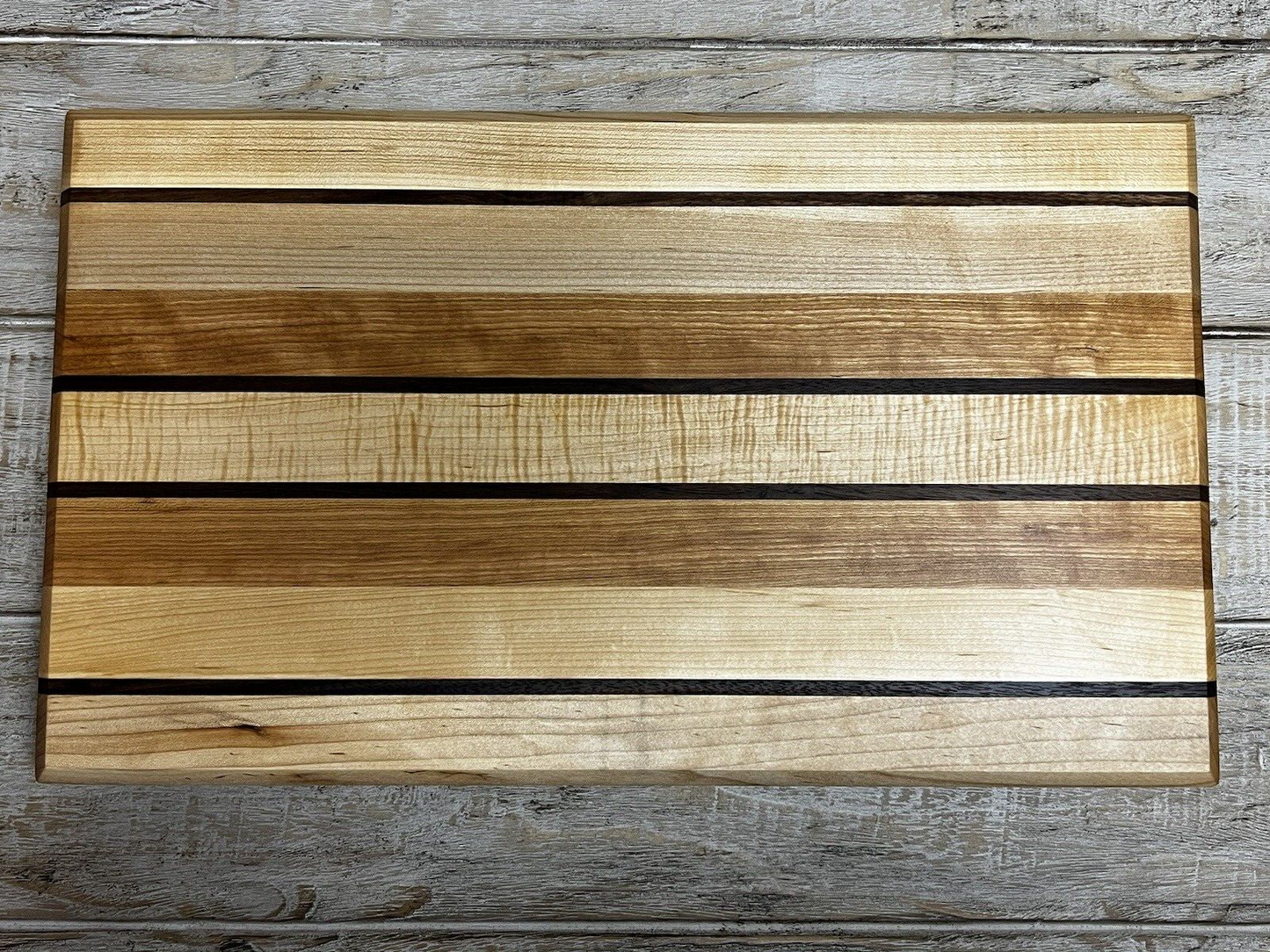MAPLE WALNUT OAK PREMIUM CUTTING BOARD BUTCHERS BLOCK PINSTRIPE HARDWOOD