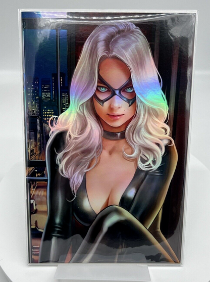 Mad Love #1 BLACK CAT CLOSE UP IVAN TALAVERA VIRGIN FOIL LIMITED #2/10 COPIES