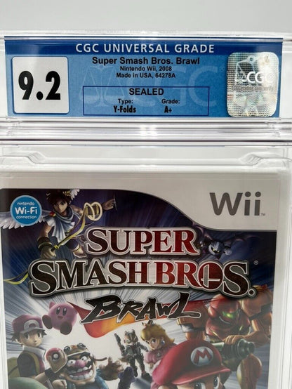 Super Smash Bros. Brawl Nintendo Wii SEALED GRADED CGC 9.2 VIDEO GAME WATA