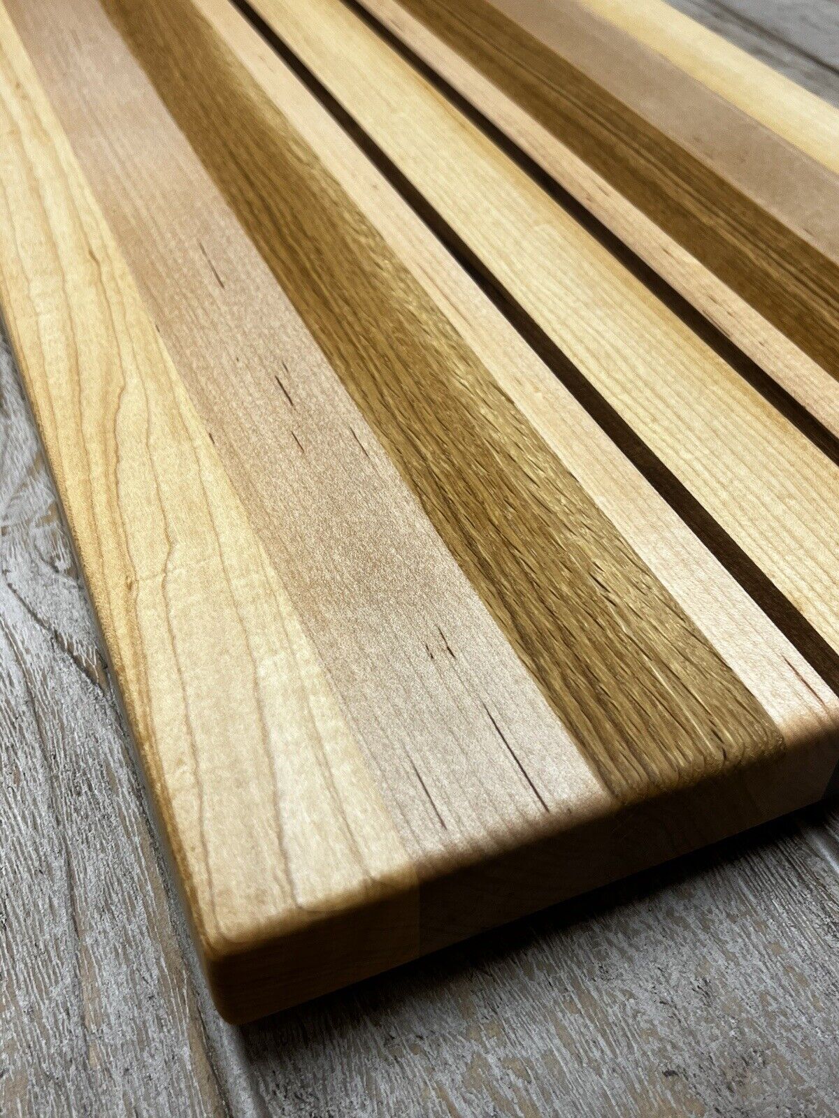 WALNUT MAPLE OAK HARDWOOD CUTTING BOARD BUTCHERS BLOCK PINSTRIPE CHARCUTERIE