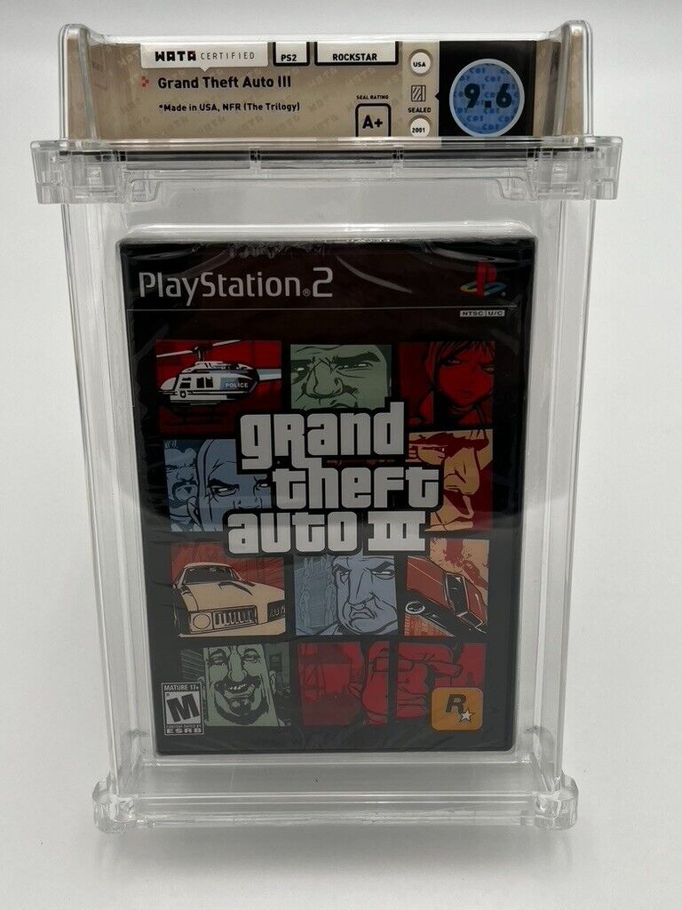 Grand Theft Auto III (PLAYSTATION 2, PS2) SEALED GRADED WATA 9.6