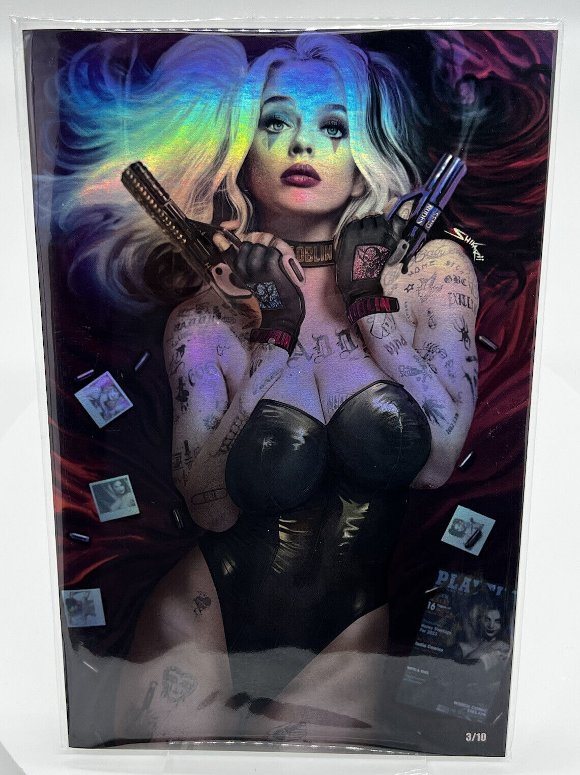 HARDLEE THINN PLAYTIME NOV 22′ SHIKARII VIRGIN FOIL LIMITED #3/10 Harley Quinn