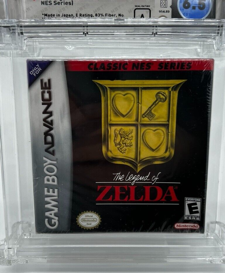 The Legend of Zelda Classic 1987  NES Game Boy Advance SEALED  GRADED WATA 6.5