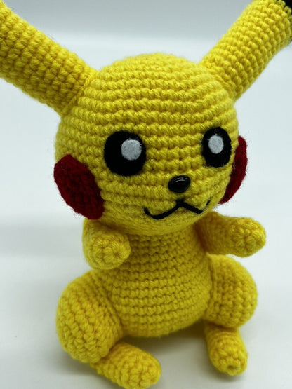 POKEMON PIKACHU KNITTED CROTCHET STUFFED ANIMAL AMIGURUMI HANDMADE PLUSHIE TOY