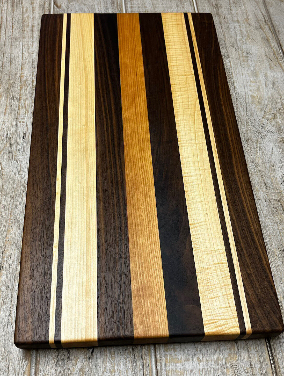 WALNUT MAPLE OAK HARDWOOD CUTTING BOARD BUTCHERS BLOCK PINSTRIPE CHARCUTERIE