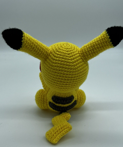 POKEMON PIKACHU KNITTED CROTCHET STUFFED ANIMAL AMIGURUMI HANDMADE PLUSHIE TOY