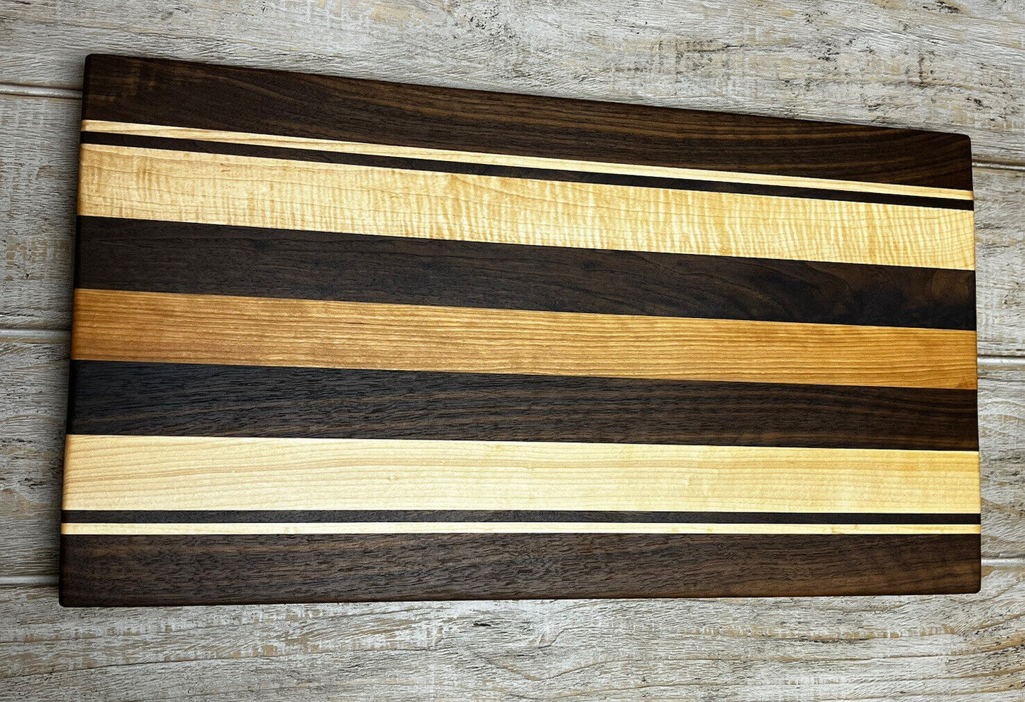 WALNUT MAPLE OAK HARDWOOD CUTTING BOARD BUTCHERS BLOCK PINSTRIPE CHARCUTERIE