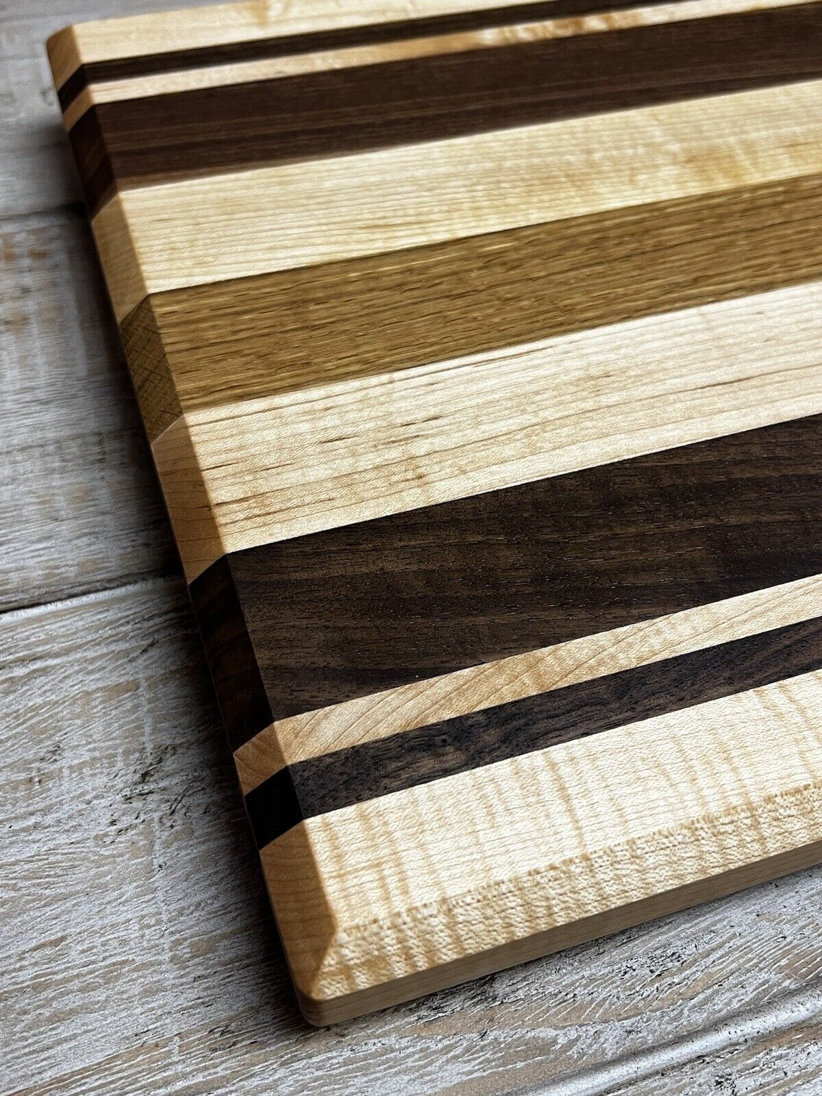 MAPLE WALNUT OAK PREMIUM CUTTING BOARD BUTCHERS BLOCK PINSTRIPE HARDWOOD