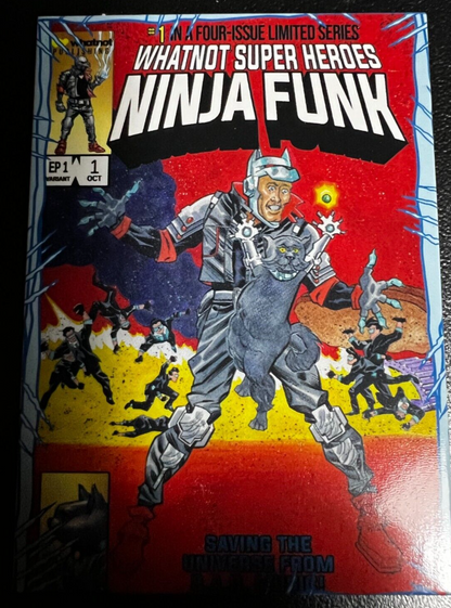 NINJA FUNK TRADING CARDS SET 10 SIGNED REMARKED HOLOFOIL KIRKHAM ZUCKER 1ST EDTN