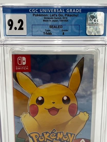 Pokemon Let's Go Pikachu for Nintendo Switch SEALED GRADED CGC 9.2 VIDEO GAME