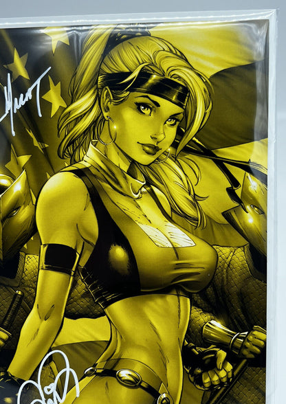 MORTAL KOMBAT Sonya Blade MIKE DEBALFO GOLD LTD AP#4/5 SIGNED 2x