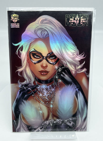 Power Hour #2 Black Cat Ebas Foil Preview CLOSE UP LIMITED EDITION #16/20 COPIES