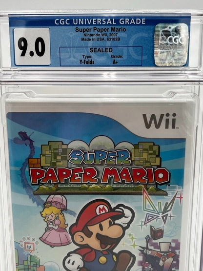 Super Paper Mario Nintendo Wii NEW SEALED GRADED CGC 9.0 VIDEO GAME WATA