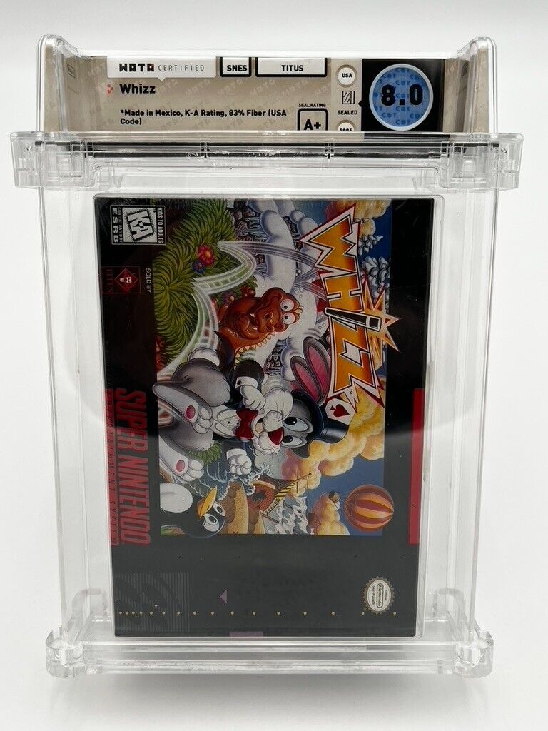 WHIZZ SUPER NINTENDO SNES CIB SEALED GRADED WATA 8.0