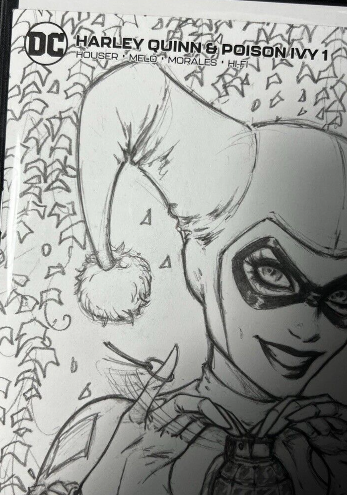 Harley Quinn Poison Ivy #1 Dawn McTeigue Black & White Sketch Cover LTD 1500