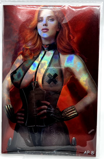 TOTALLY RAD HALLOWEEN BLACK WIDOW SHIKARII MAGMA FOIL LIMITED ARTIST PROOF #8/10