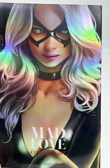 Mad Love #1 BLACK CAT CLOSE UP IVAN TALAVERA VIRGIN FOIL LIMITED #2/10 COPIES