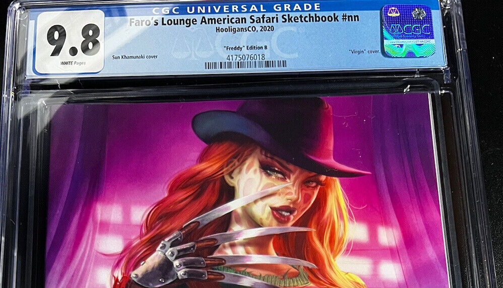 FARO'S LOUNGE SKETCHBOOK FREDDY KRUEGER SUN KHAMUNAKI LIMITED 100 GRADED CGC 9.8