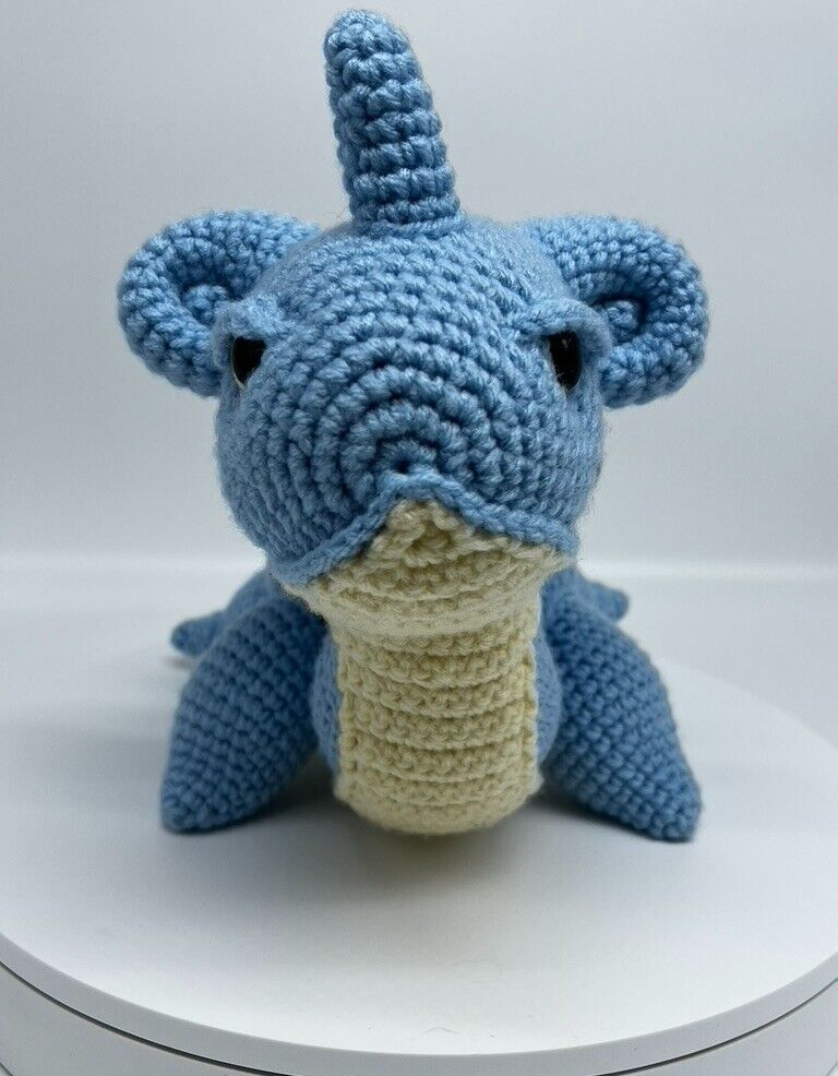 Lapras Pokemon Knitted Crochet Amigurumi Stuffed Animal Plushie Collectible