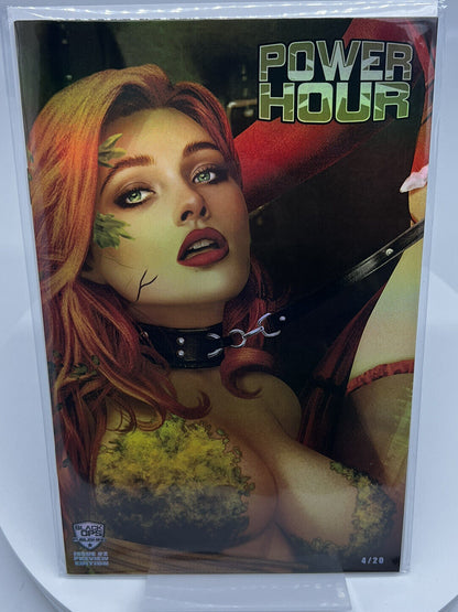 POWER HOUR POISON IVY LEASHED CLOSE UP PREVIEW SIDNEY AUGUSTO FOIL LIMITED #4/20