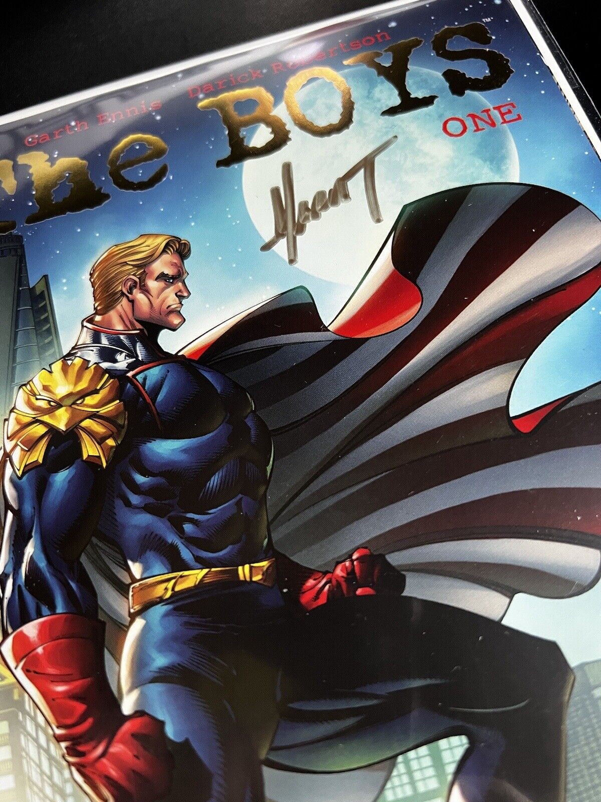 THE BOYS #1 HOMELANDER Marat Mychaels Gold Foil LTD 100 SIGNED NYCC