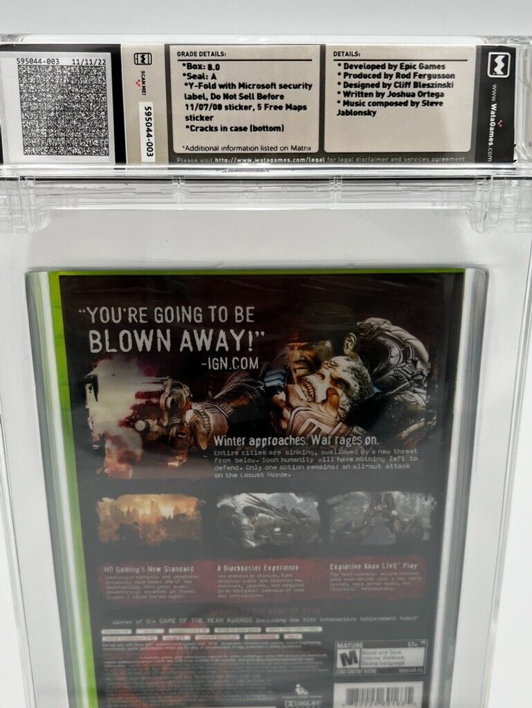 Gears of War 2 (Microsoft Xbox 360, 2008) - SEALED GRADED WATA 8.0