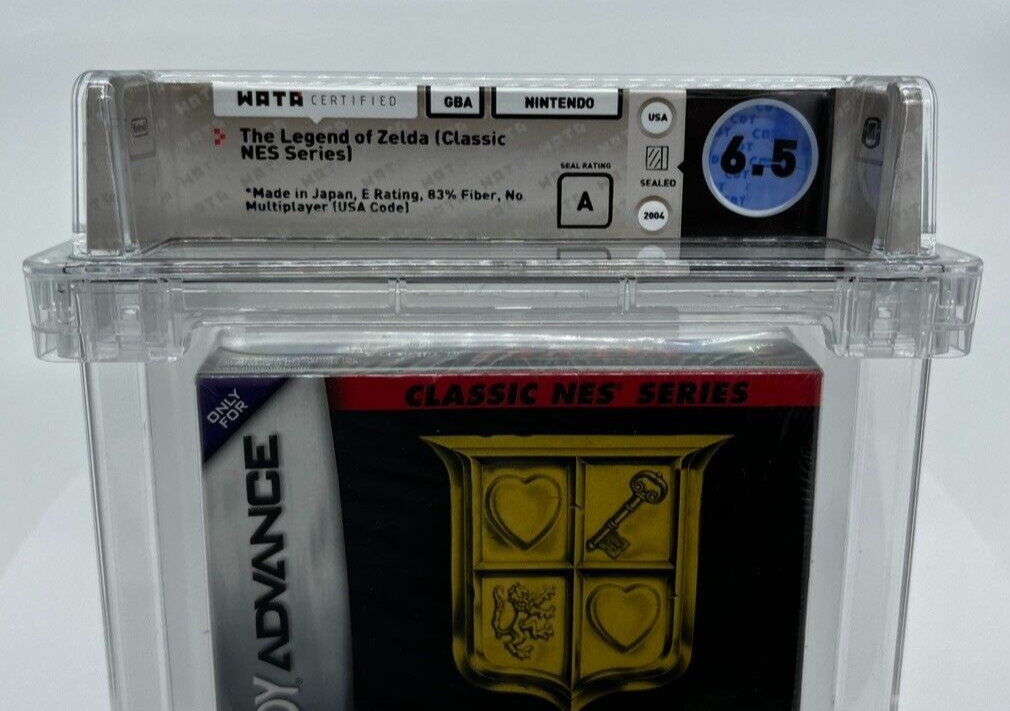 The Legend of Zelda Classic 1987  NES Game Boy Advance SEALED  GRADED WATA 6.5