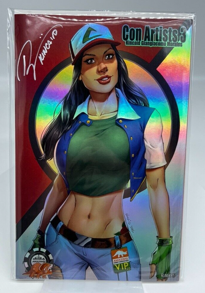 CON ARTISTS #3 ASH KETCHUM POKEMON FOIL RYAN KINCAID SIGNED LIMITED AP #5/10