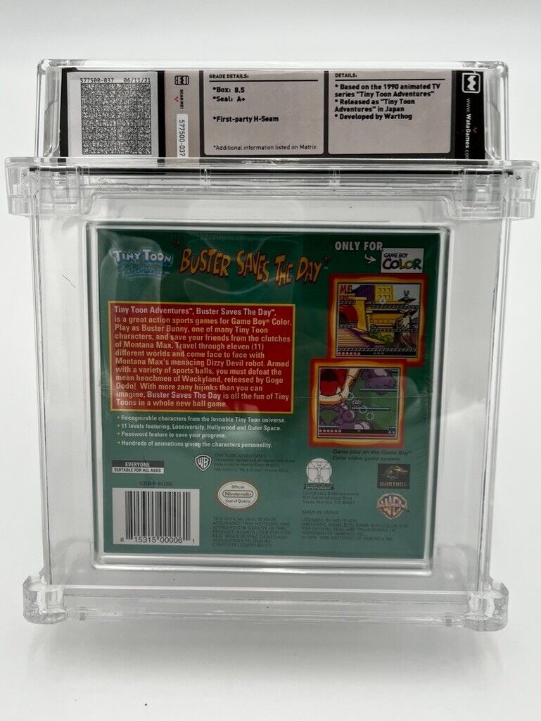 Tiny Toon Adventures Buster Saves The Day Gameboy Color SEALED GRADED WATA 8.5