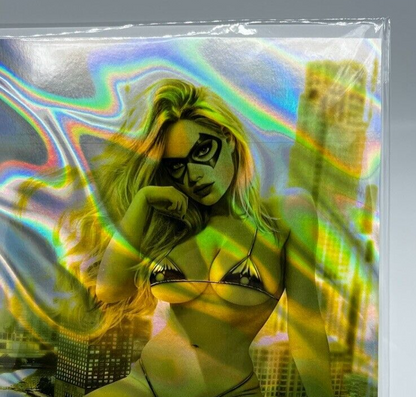 Totally Rad Black Cat Sidney Augusto GOLD LAVA FOIL LIMITED ARTIST PROOF #3/10