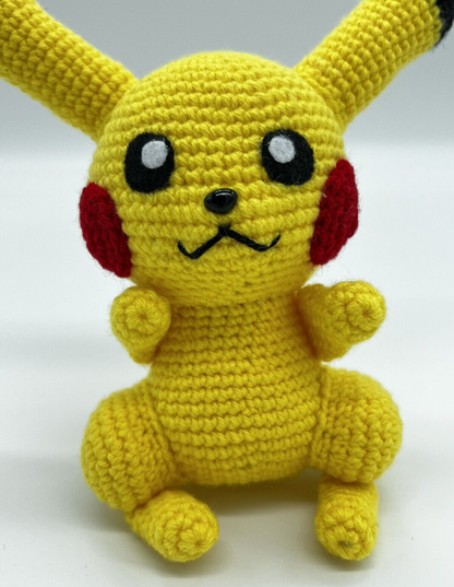 POKEMON PIKACHU KNITTED CROTCHET STUFFED ANIMAL AMIGURUMI HANDMADE PLUSHIE TOY