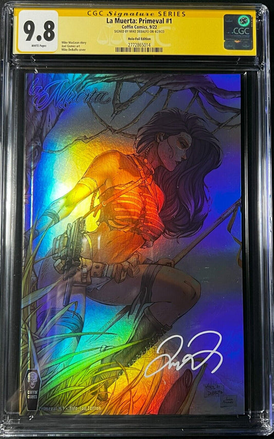 LADY DEATH LA MUERTA PRIMEVAL #1 MIKE DEBALFO VIRGIN SIGNED FOIL CGC 9.8 GRADED