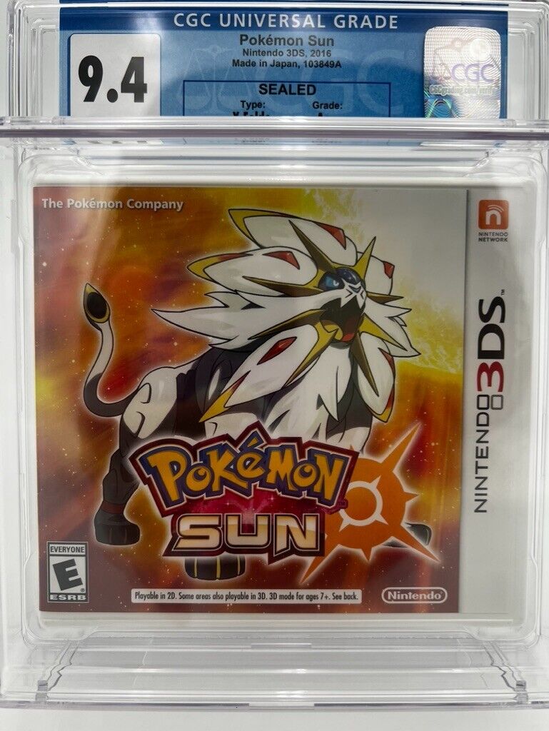 Pokémon Sun Nintendo 3DS NEW SEALED GRADED CGC 9.4 RETRO VIDEO GAME WATA