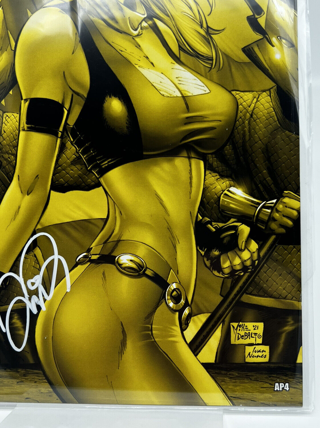 MORTAL KOMBAT Sonya Blade MIKE DEBALFO GOLD LTD AP#4/5 SIGNED 2x