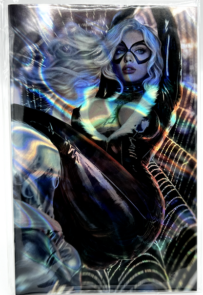 TOTALLY RAD BLACK CAT NO TATTOOS SHIKARII LAVA FOIL LIMITED EDITION 10 COPIES