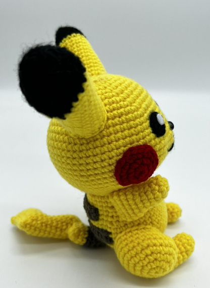 POKEMON PIKACHU KNITTED CROTCHET STUFFED ANIMAL AMIGURUMI HANDMADE PLUSHIE TOY